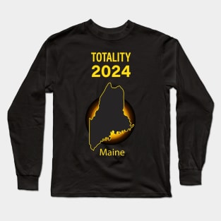 Total Solar Eclipse Maine State 2024 Long Sleeve T-Shirt